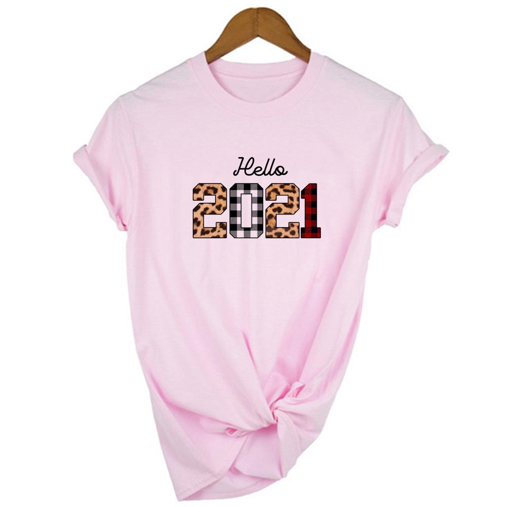 Hello Leopard Printing Women Short Sleeve Aesthetic T Shirt Harajuku Graphic Tees Female Year