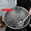 Non-stick Thick Honeycomb Handmade Uncoated Stainless Steel Wok Non-stick 304 Stainless Steel Gas/induction Cooker Pan
