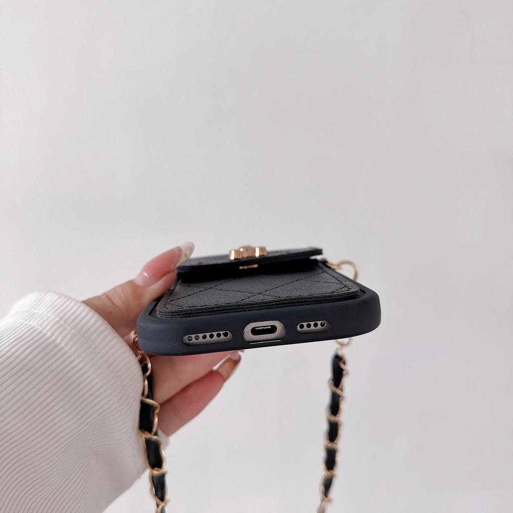Rautenförmiger Bären-Kartenhalter mit Diamanten und Lanyard für Apple 17 Pro Max und 16 Münzbörsen Schutzhüllen