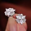 Elegant Rhinestone Copper Stud Earrings for Women - Stylish European and American-Inspired Ear Jewelry.