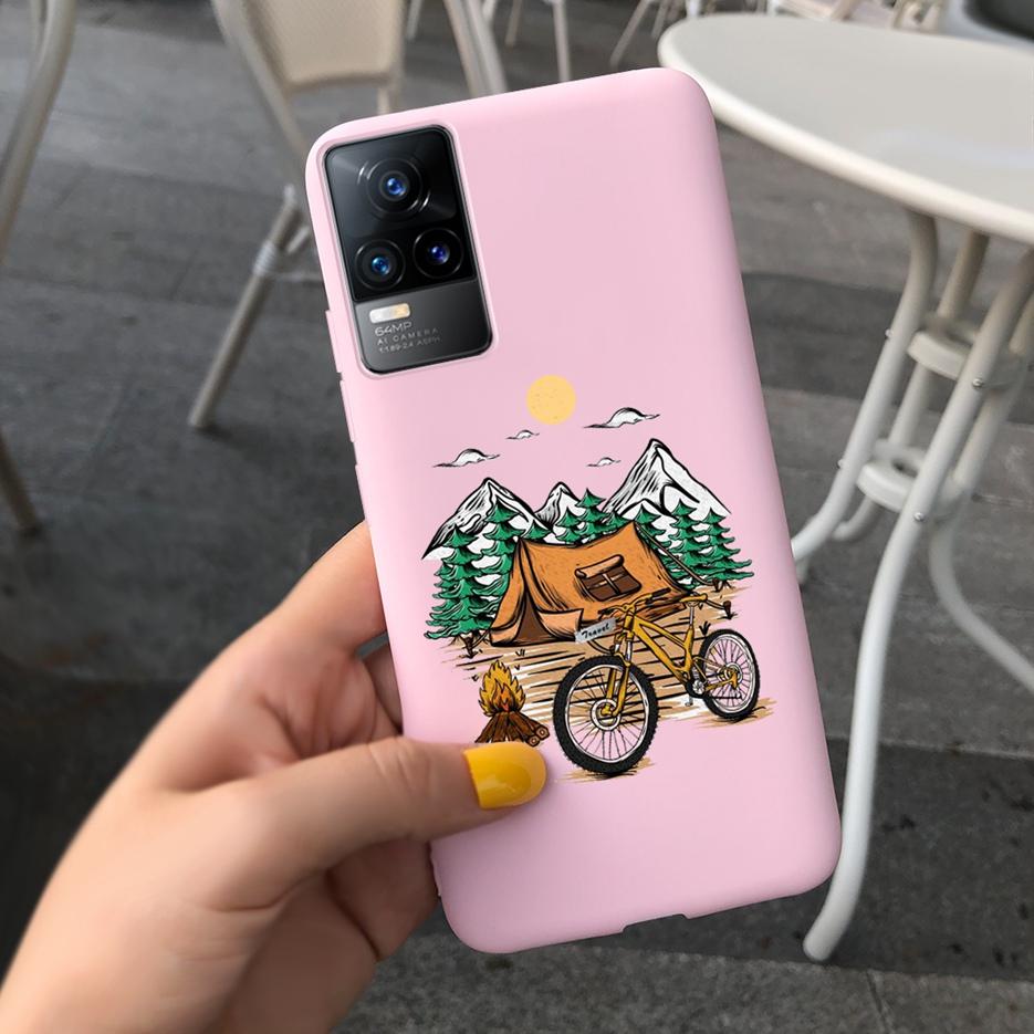 Vivo V21 Kılıfı Vivo V21e Yumuşak Silikon Sevimli Çizgi Film Çiçekli Arka Kapak Telefon Kılıfı Vivo V21 V 21 E İçin Fundas VivoV21 Çantalar Capa