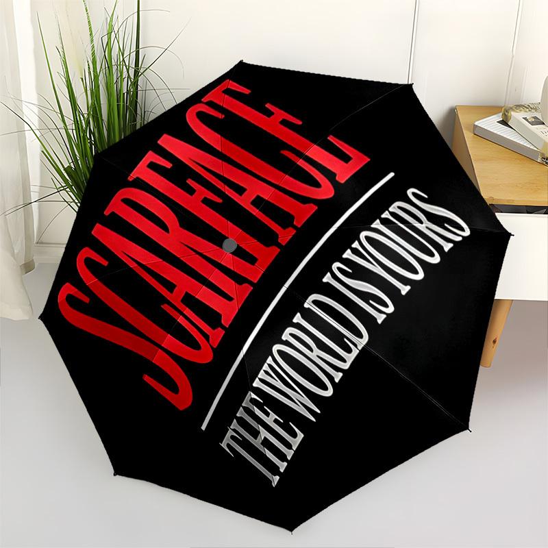 

Scarface, The World Is Yours Themed Automatic Opening and Closing Umbrella, Brightly Colored 8-rib Portable Umbrella, Suitable for Men and W