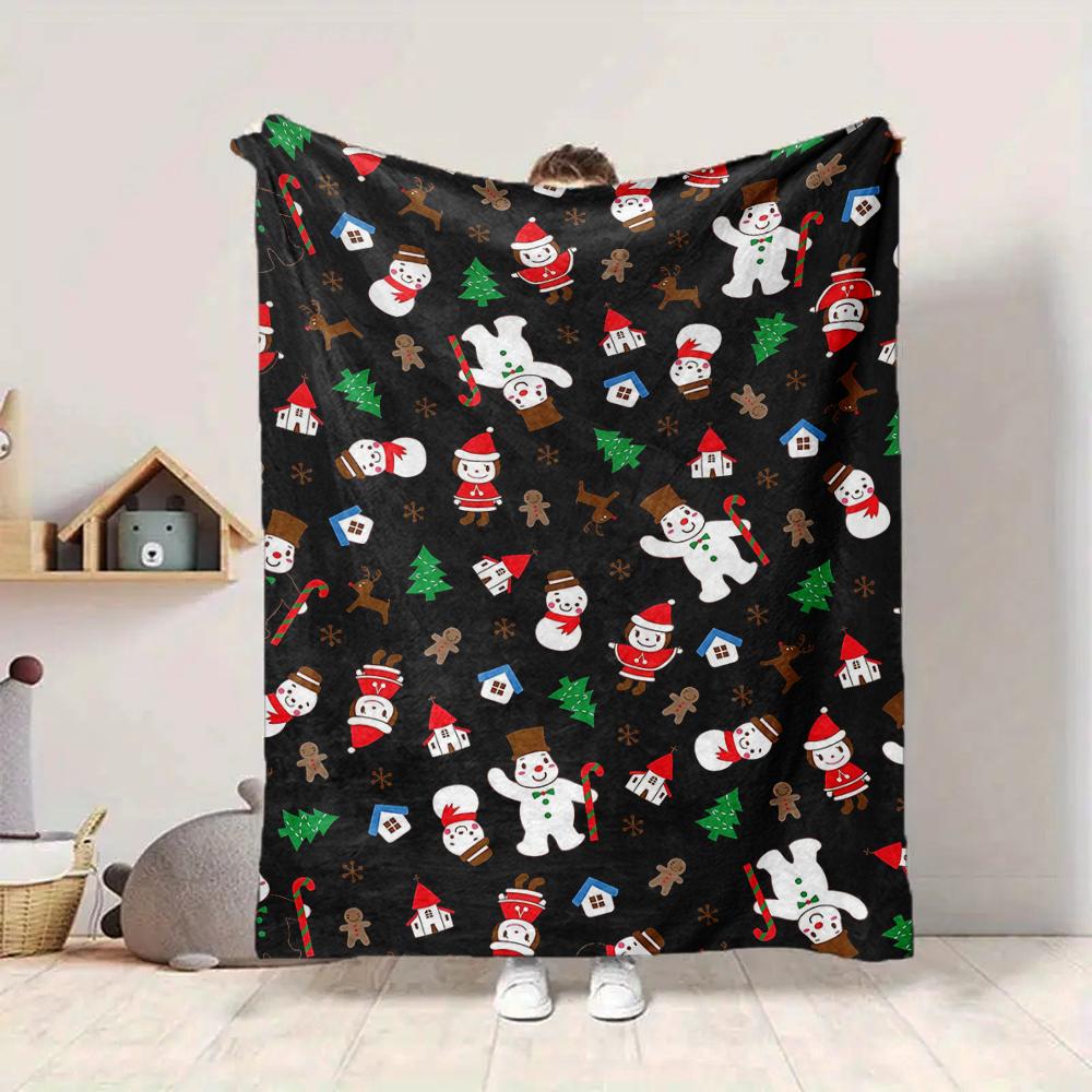 1Pc Christmas Sleigh Ride Blanket Soft And Comfortable Casual Warm Camping Travel Christmas Halloween Gift M91728