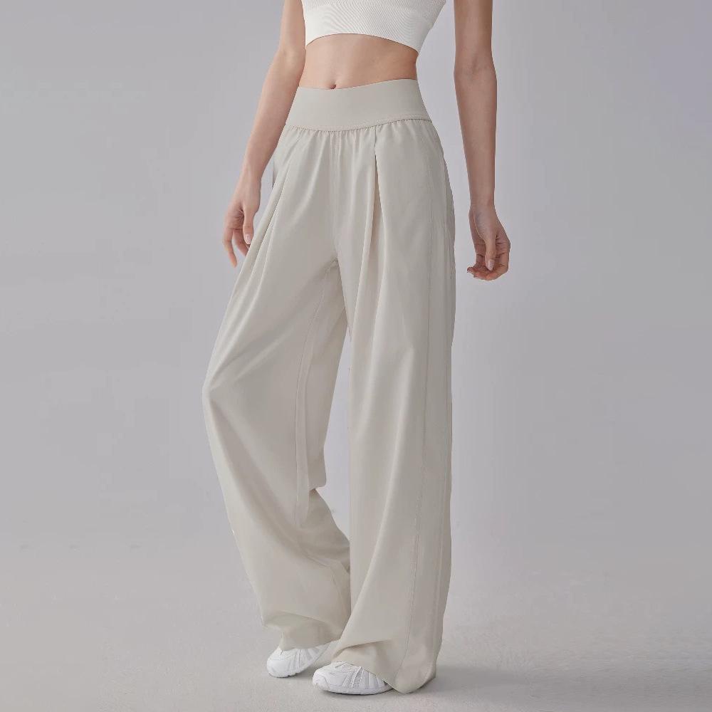 High-Waisted Drape Wide-Leg Yoga Pants - Breathable, Slimming, Casual Sport & Fitness Wear