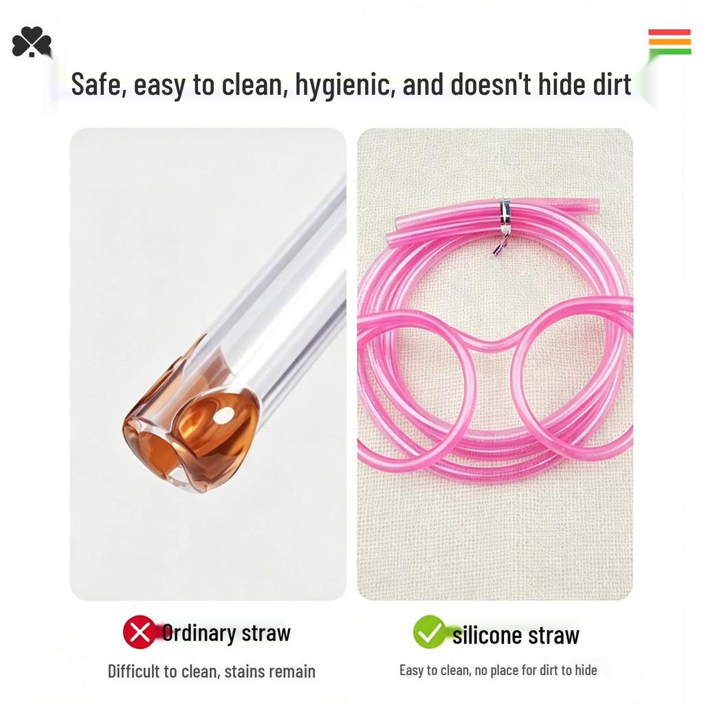 Creative Funny Straw Glasses: Cute, Extra-Long Soft Tube for Lazy Person and Kids to Enjoy Drinks in Style