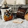 AVOIN colorlife Happy Halloween Cute Ghost Trick or Treat Throw Pillow Covers, 18 x 18 Inch Polka Dot Pumpkin Bat Cushion Case for Sofa Couch Set of