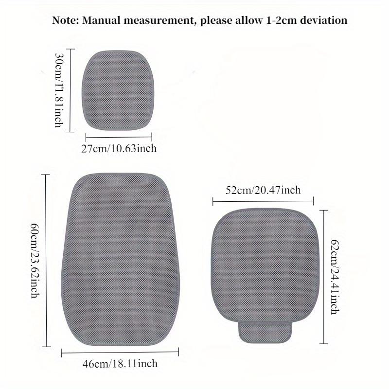 Single Summer Thickeneded Ice Silk Car Seat Cushion, 3D Fiber Honeycomb Mesh, Three-Dimensional Rebound, Comfortable and Breathable, Machine