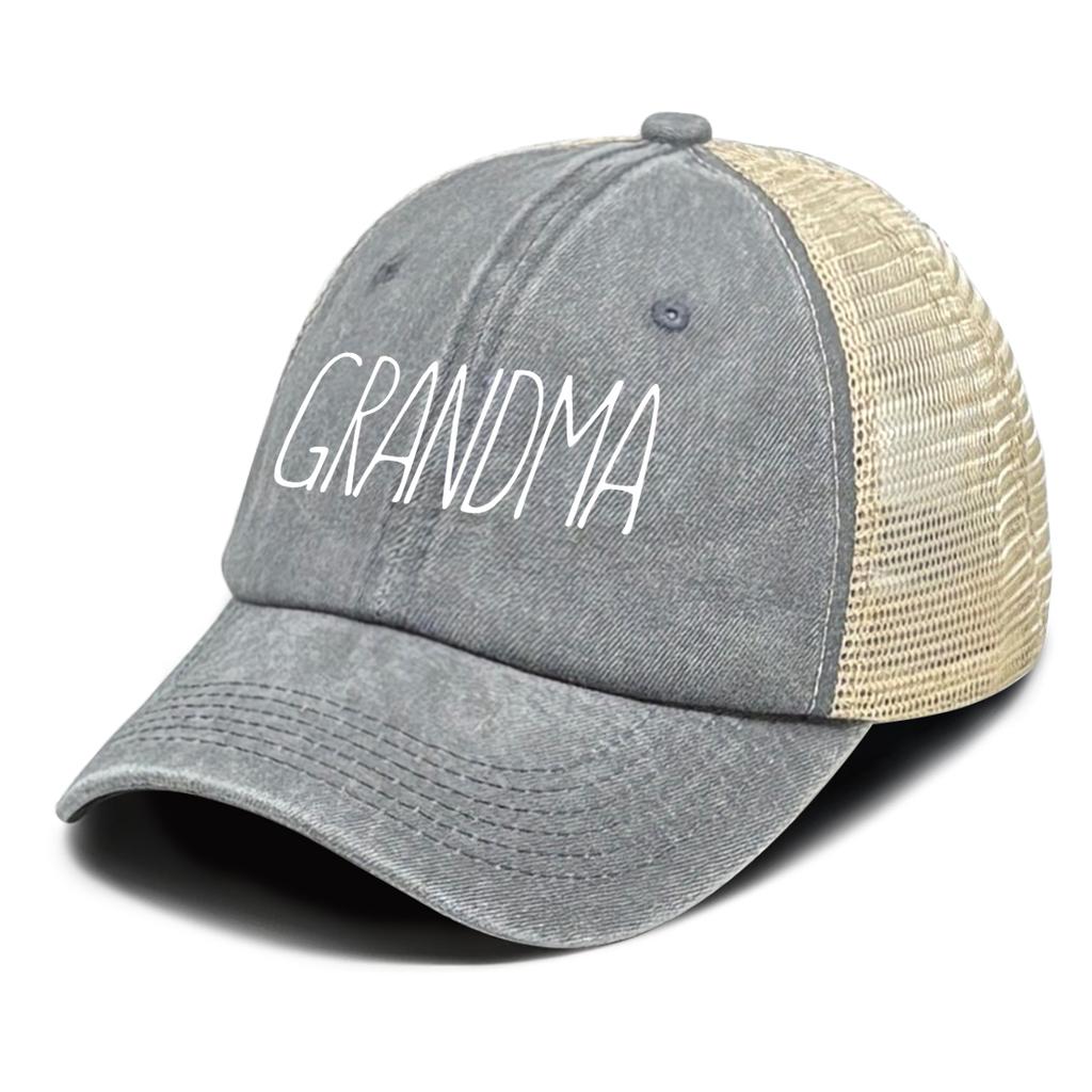 DAD And MOM Mesh Cap Adjustable Trucker Hat Grandpa Grandma Caps Distressed Snapback Baseball Cap Ideal Choice For Family