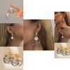 New Trend Alloy Flower Circle Earrings Elegant Geometric Clip-on For Women