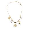 Personalized Diy Knotted Rope Chain Sun Moon Cross Pendant Necklace Furnace Vacuum Plating Color Retention