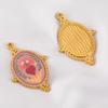 2pcs Stainless Steel Charms Heart Printed Stainless Steel Pendants Gold Plated Enamel Eye Charm Making Necklace Jewelry Making