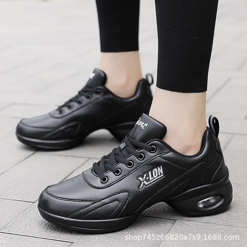 

Autumn white dance shoes soft sole low top waterproof dance shoes wear-resistant middle heel jazz square dance shoes women s middle heel 40