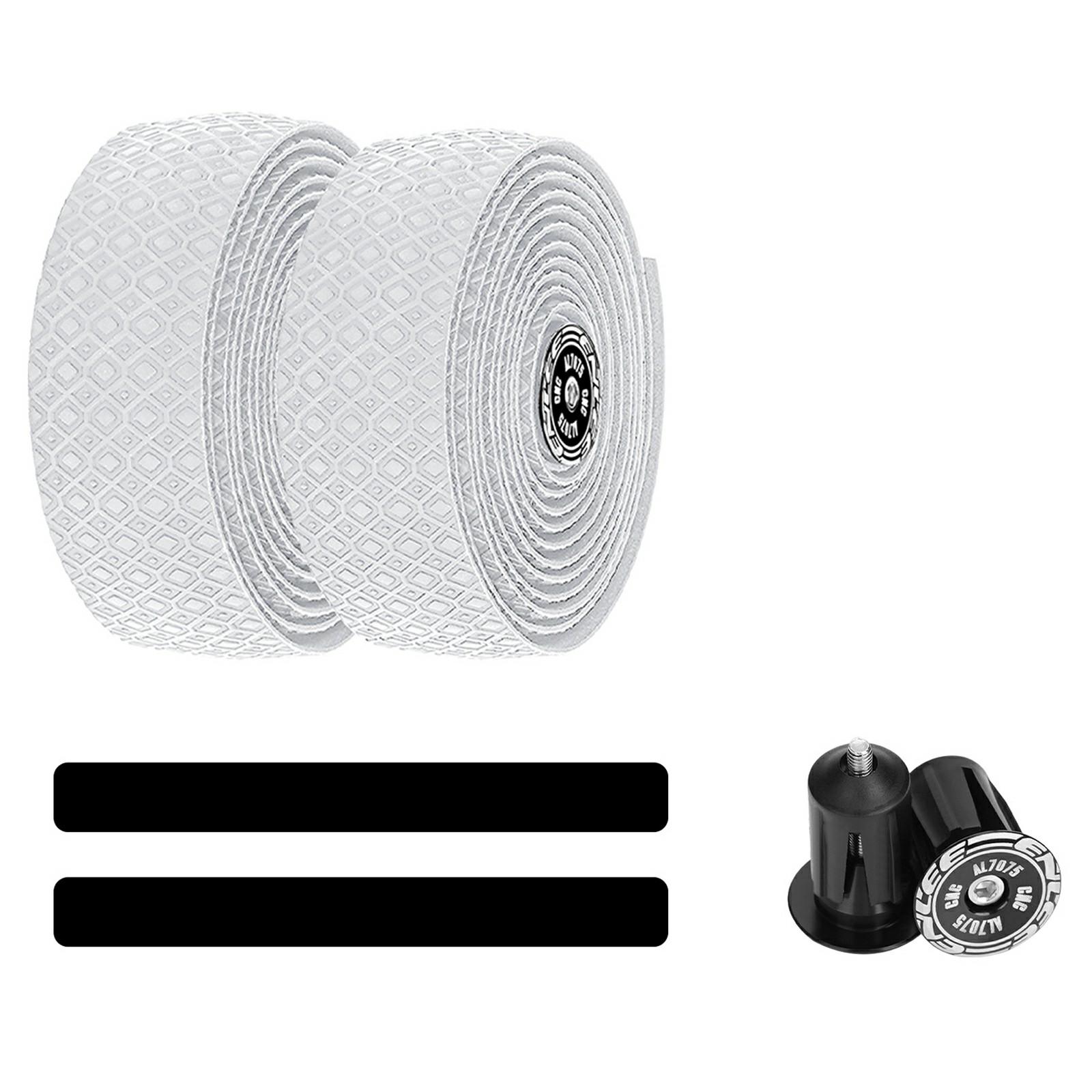 ENLEE 2Pcs Bicycle Handlebar Tape with Bar End Plugs Shock Absorption PU Leather + EVA Road Bike Bar Tape