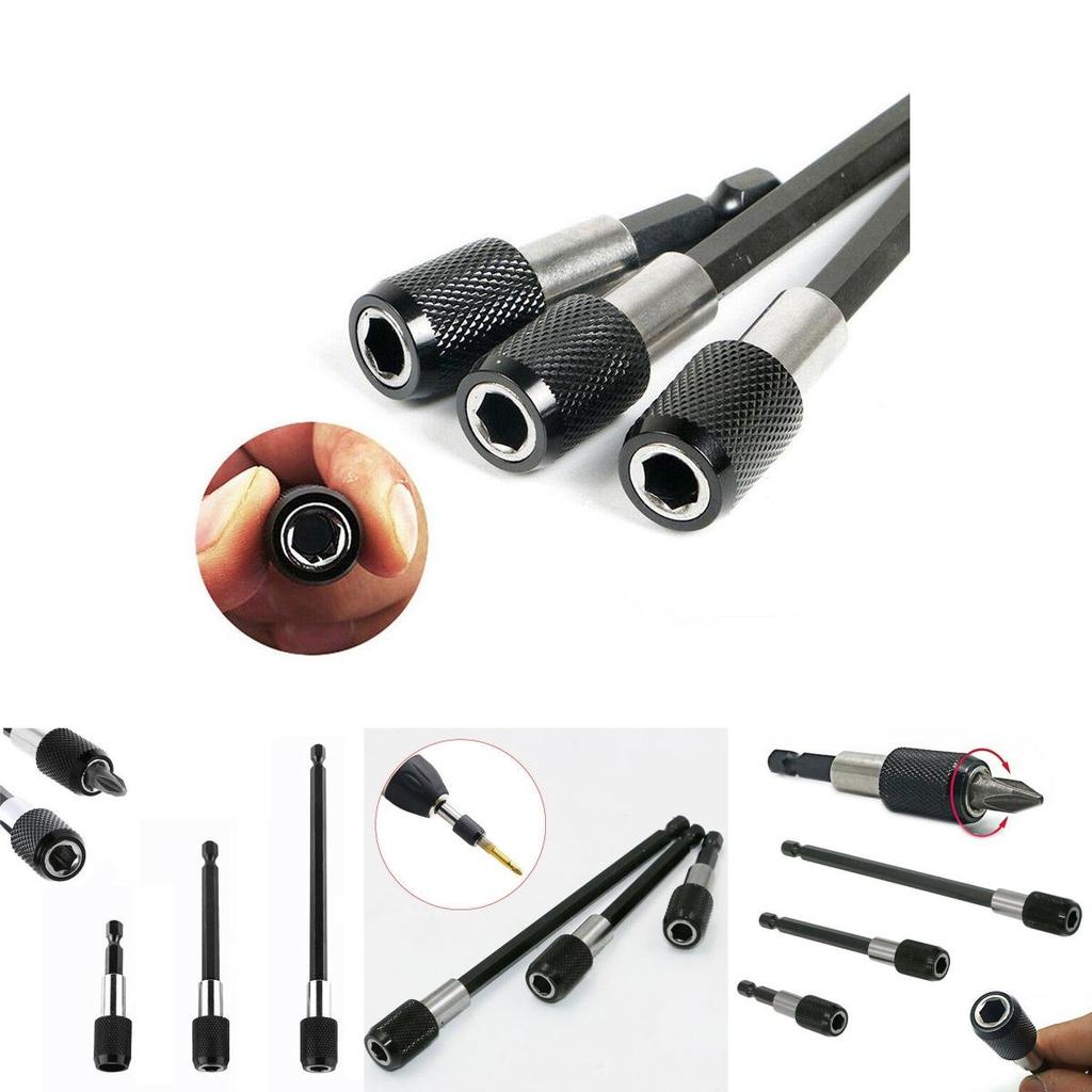 3pcs Set 1/4 Hex Shank Screw Driver Extension Bit Quick Release Holder Tool High Hardness Magnetic Drill Extension For Reliable Use