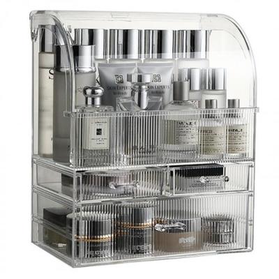 Caja de almacenamiento de cosméticos acrílica de gran capacidad caja de almacenamiento transparente