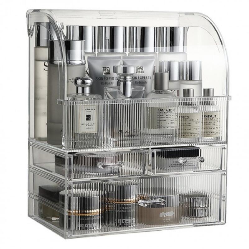 Large capacity acrylic cosmetic storage box transparent storage box Transparent (LD0681)