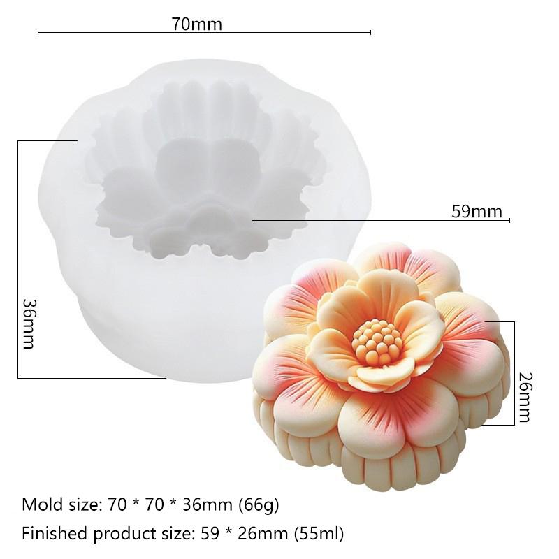 3D Silicone Molds For Diy Flowers Fondant Cupcake Chocolate Candy Ice Cream Sugar Desserts Candle Soap Plaster Resin Mold