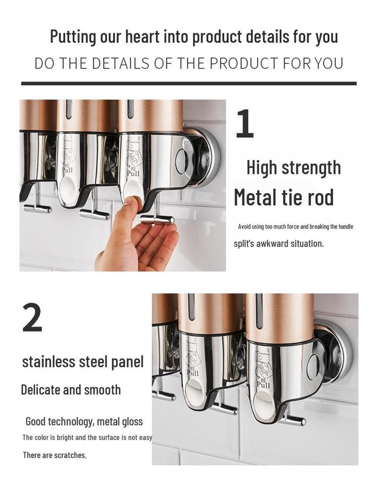 Wall-Mounted Stainless Steel Manual Soap Dispenser for Bathroom