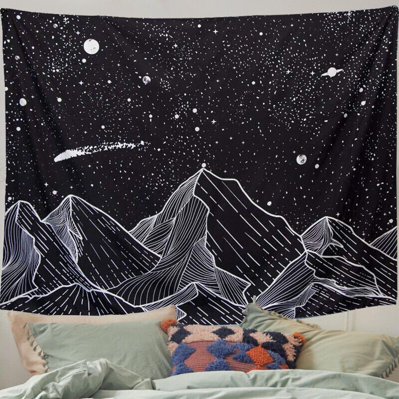 Tapestry moon mountain wall black 75x100 чёрный