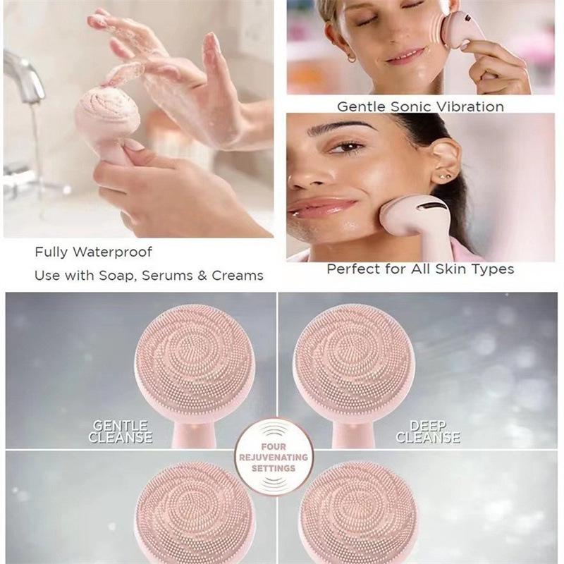 Rechargeable Cross-Border Electric Facial Cleansing & Massage Brush with Rotating Silicone for Deep Pore Cleaning