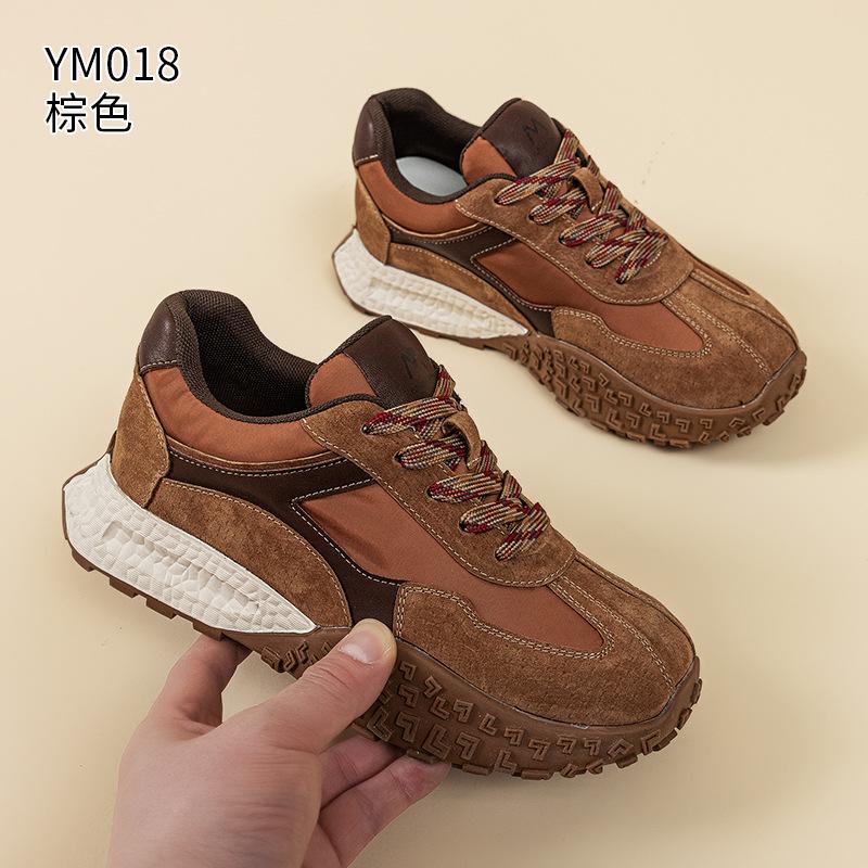 Dad Shoes Frühling und Herbst Neue dicke Sohle Kleine Forrest Gump Schuhe Sportschuhe Leder Atmungsaktiv Freizeitsschuhe