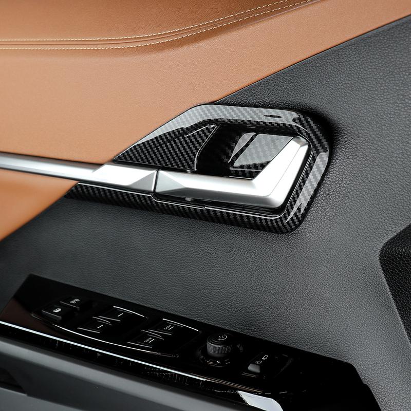 4Pcs Carbon Black ABS Door Bowl Molding Trim Decorative Strip Cover for SSANGYONG TORRES/TORRES-EVX/ACTYON -2026 LHD/RHD