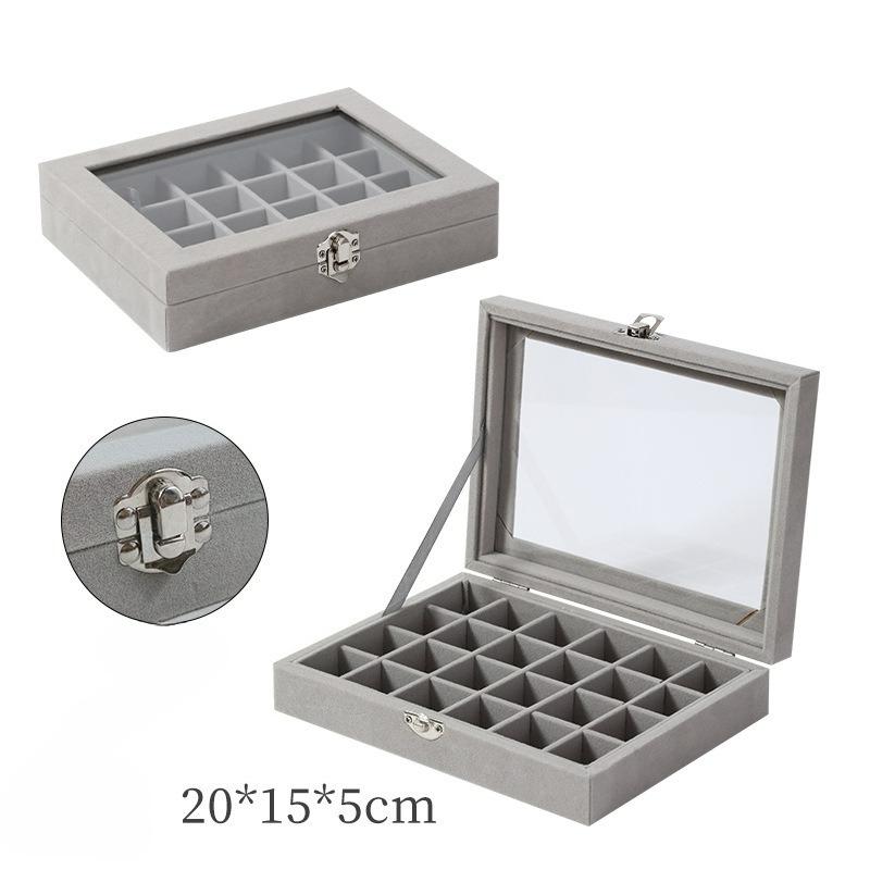 Premium Large Capacity Jewelry Box Flannel Jewelry Box Ring Necklace Jewelry Earrings Storage Box