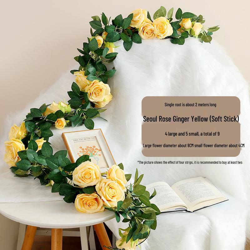 Artificial Rose Vine Hanging Basket and Arch Decoration