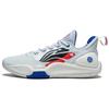Li Ning Speed 9 Niedrig geschnittene Basketballschuhe Herren Weiß Rot ABPT001-64