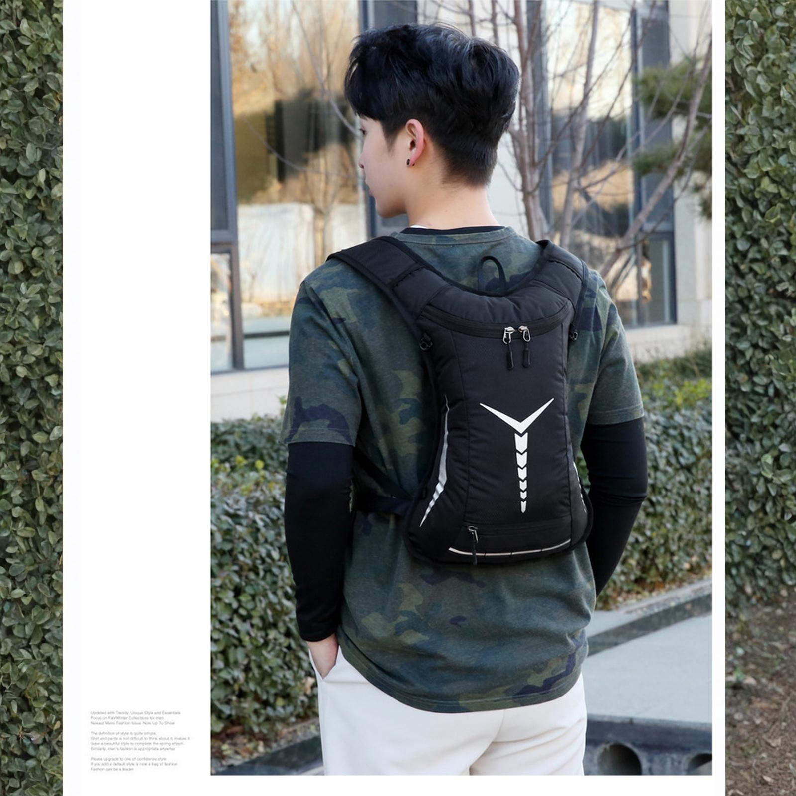 

1PCSLightweight Waterproof Hydration Backpack for Running Hiking Cycling-Insulated Breathable Unisex Pack with Reflective Strips One Size чёрный