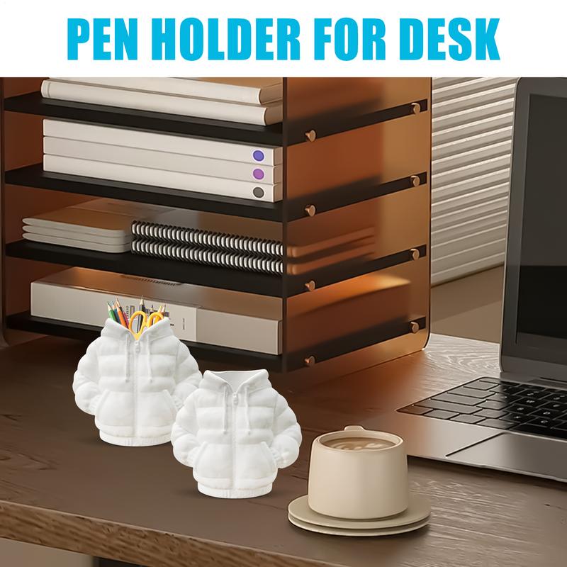 Stifthalter Make-up Pinselhalter Daunenjackenförmiger Organizer Aufbewahrung Ästhetischer Behälter für Arbeit Lehrer Zuhause Schule Schlafzimmer