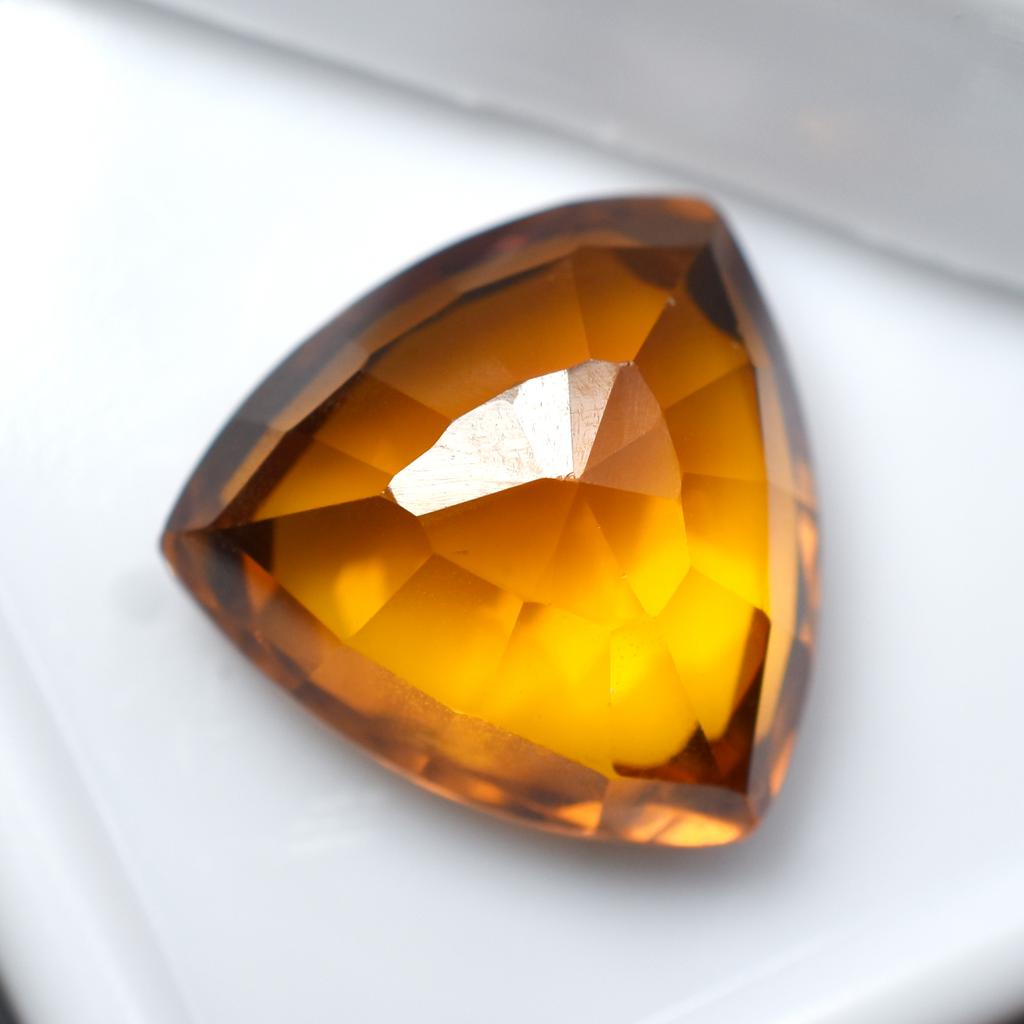 Natural Orange Sapphire Loose Gemstone 8.25 Ct Trillion Cut September Birthstone for Gem Collections