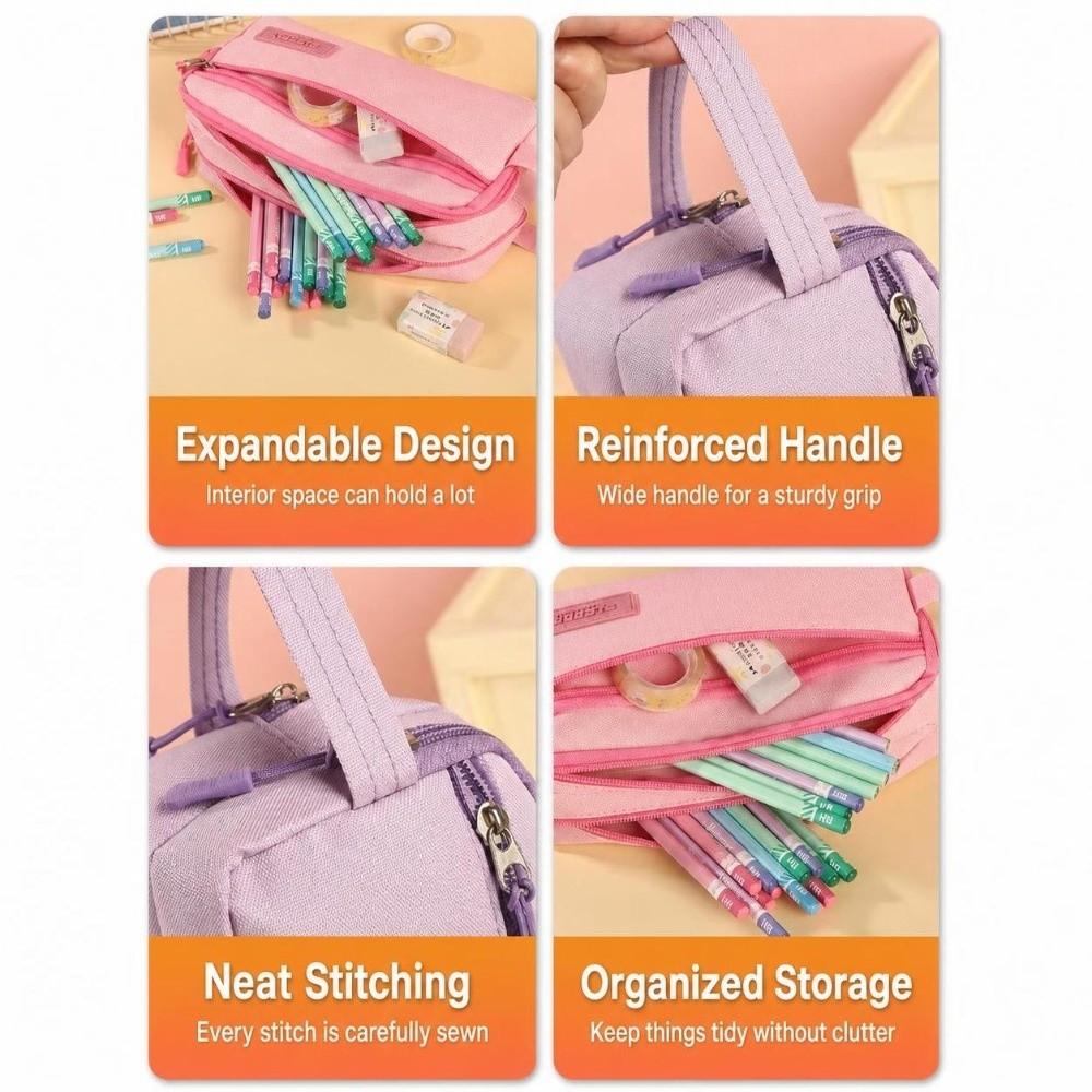 Oxford Fabric Pencil Case Large Capacity Pen Pouch Simple Pen Case Office Supplies
