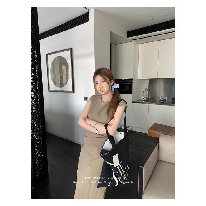 

Minimalist Fashion Week/Lem * style strap sleeveless top + slim skirt slim suit S