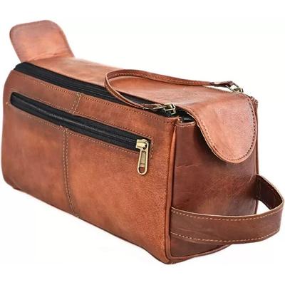 11''Antitheft Ziegenleder Reise Kulturbeutel Rasieren Dope Kit Männer Rasieren Fall