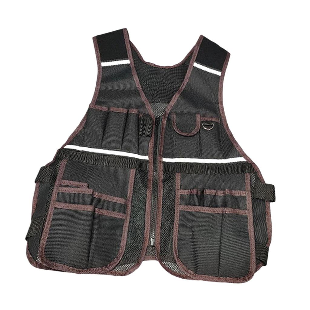 Electrician Tool Vest Adjustable Waist Premium Waterproof Work Vest Storage Bag Holder with Tool Pockets for Carpentry Home DIY