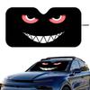 Car Cartoon Devil Eye Demon Smiling Face Car Sun Shade Windshield Shocked Car Front Window Sunshades Cover Keep Vehicle Cool UVWindshield Sunshades 1