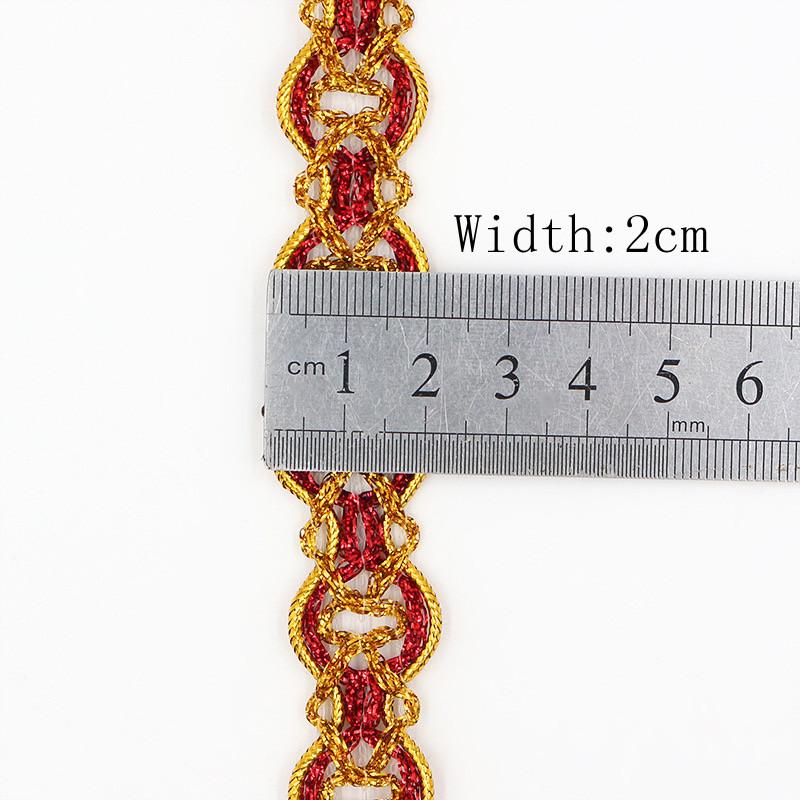 Ruban d'habillage en dentelle or argent 5Yards, tissu en dentelle courbe, couture mille-pattes tressé, ruban en dentelle, artisanat de mariage