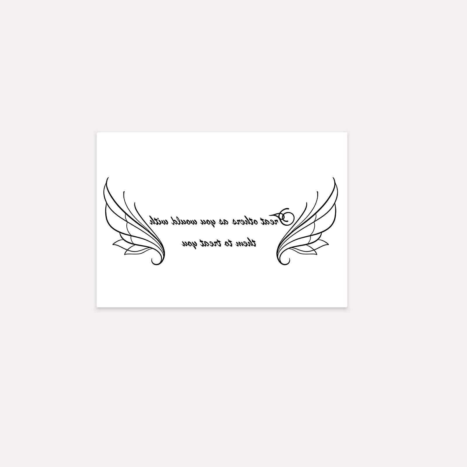 

Angel Wings English Clavicle Tattoo Sticker, Waterproof And Long-Lasting, Women S Chest Advanced Sense Simulation Tattoo 10*7