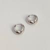 Oval Earrings with Silver Hooks and Clasps, Women's Simple and Niche Electroplated Gold Style