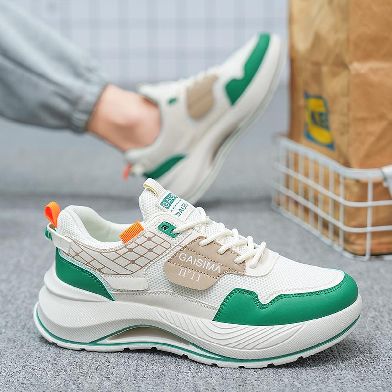 Men Casual Sneakers Board Shoes Outdoor Walking Fashion Mesh Breathable 2025 Trendy Shoe Thick Soled Comfort Male Footwear