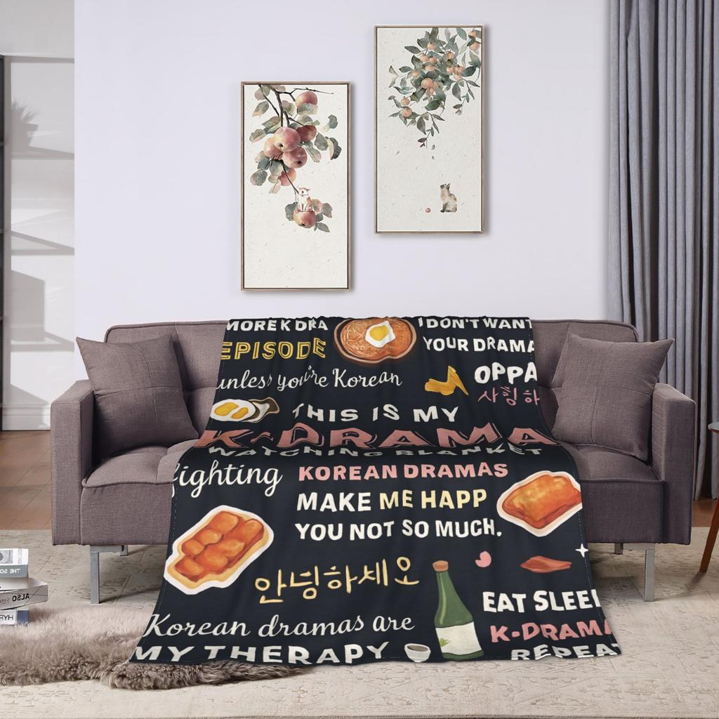 K-Drama K Pop Korean Blanket Travel Office Flannel Throw Blanket For Outdoor Warm Custom DIY Quality Bedspread Gift