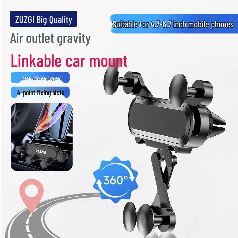 Da Zhi Universal Car Phone Holder: High-Quality Air Vent Mount with Multifunctional Navigation Bracket