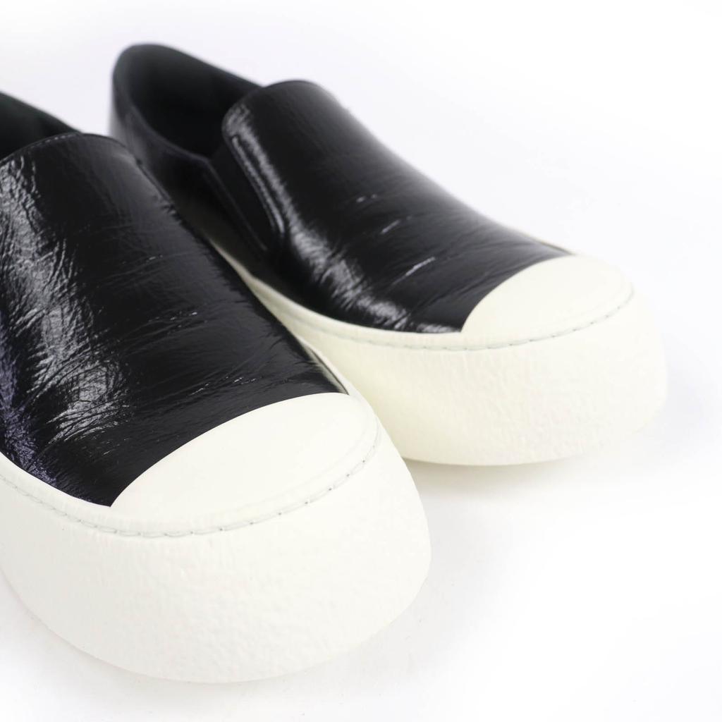 Great CHANEL Sneakers COCO Mark Leather Slip-Ons Black Leather Women 39 24P G45559 Used