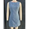 Denim dress magic spinning autumn three color long zipper European and American JEANS autumn solid color thin