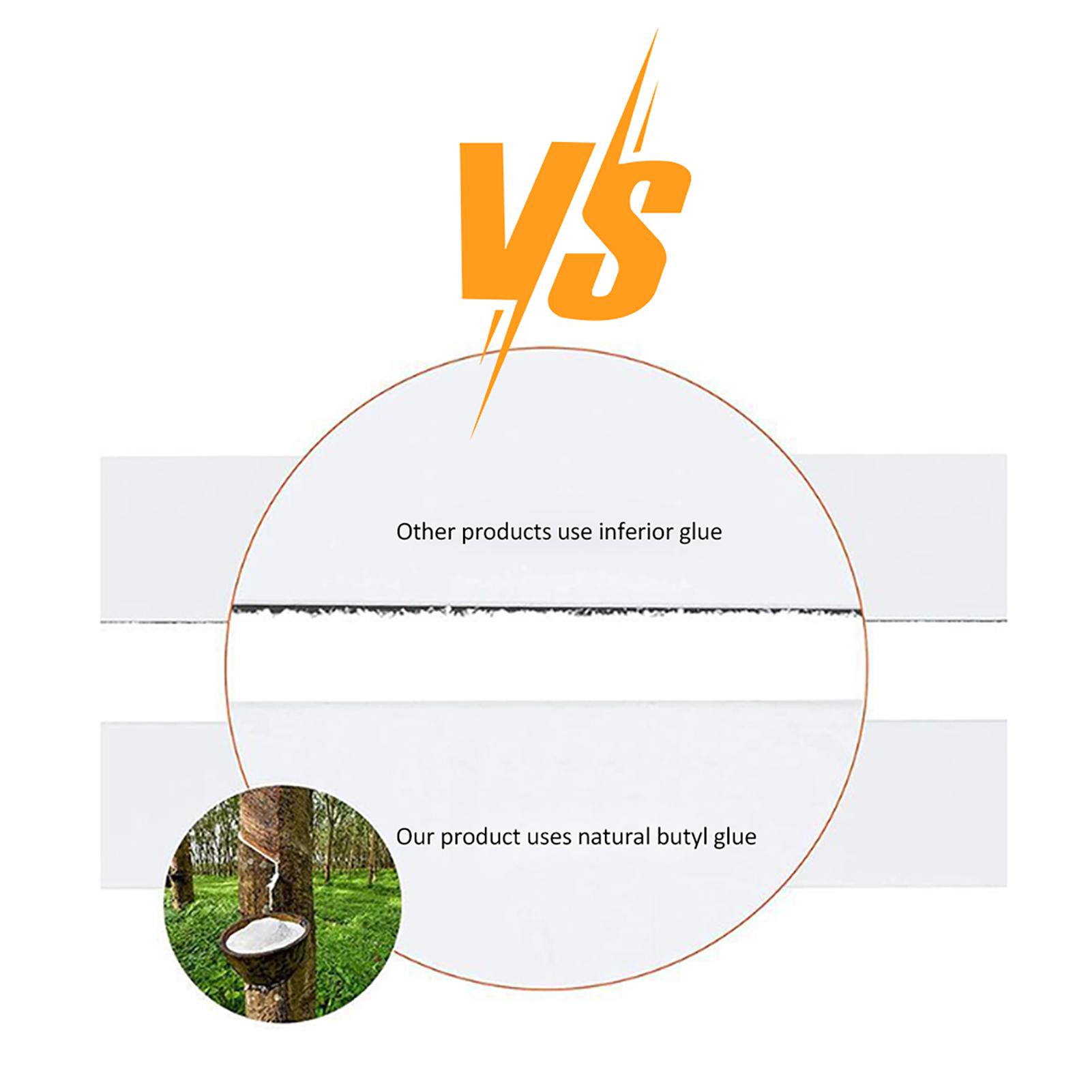 

RV Roof Tape RV Roof Seal Tape Waterproof, Weather Resistant, Highly Adhesive Natural Butyl Glue for Truck Boat 5cm*15m білий