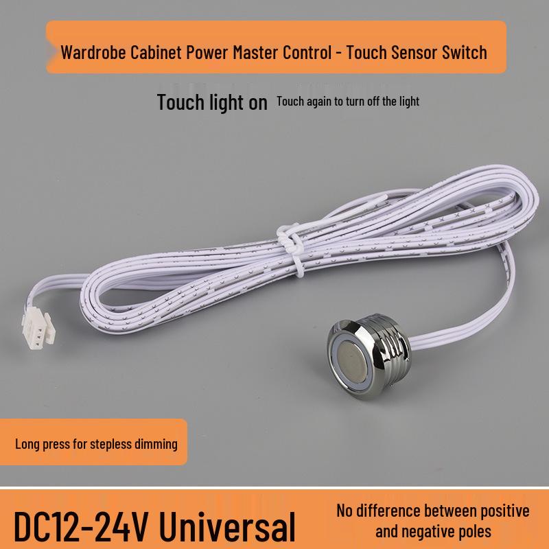 LED Strip Light with Induction Control for Wine Cabinets and Wardrobes, DuPont Interface, 12V Transformer Included