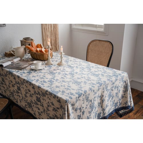 KUIYN Tablecloth, Nordic Table Mat, Dining Table Cover, Made of Natural Cotton and Linen Materials, Easy To Clean, Mildew Resistant, Thick, Durable, P