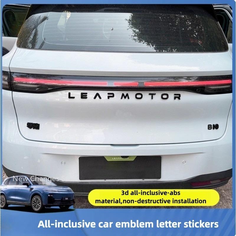 For Leapmotor B10 C10 C11 C16 Blackened Car Emblem Letter Sticker Black Warrior Exterior Modification Accessories