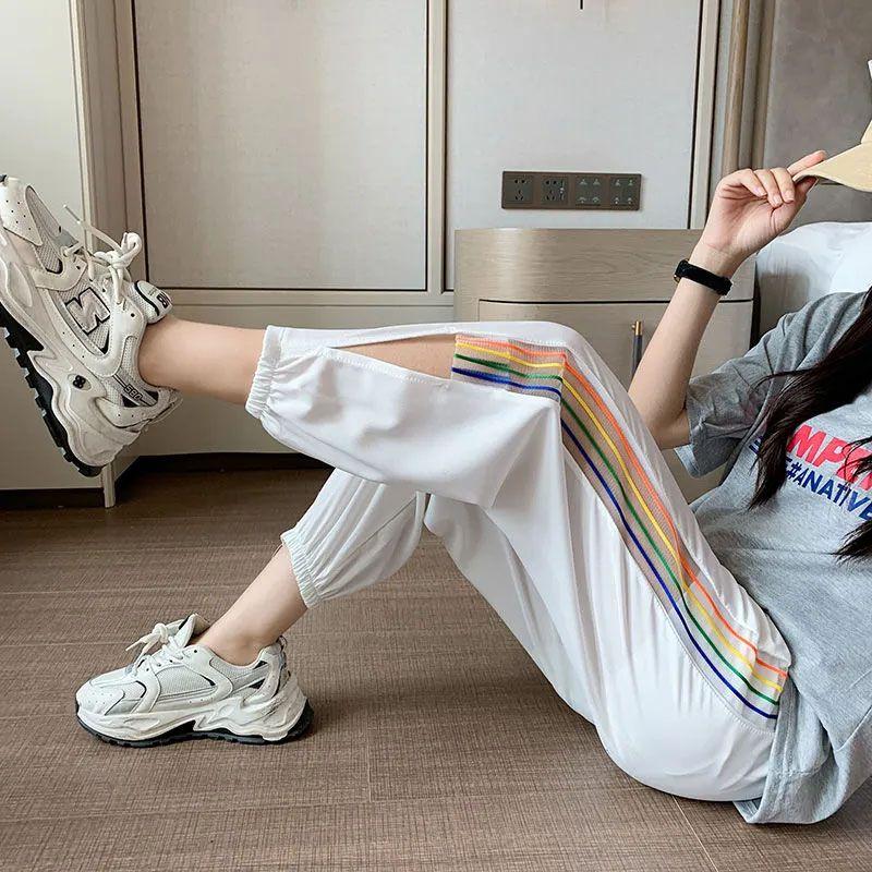 

Быстросохнущие Тонкие Свободные Повседневные Укороченные Спортивные Штаны с Высокой Посадкой White 2XL Suggested 65.00 kg-72.50 kg